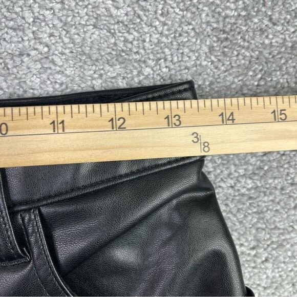 Abercrombie & Fitch Faux Leather Pants Women's 27 Black 90's Straight High Rise - Picture 7 of 10